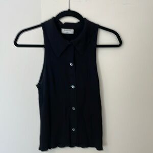 Babaton Black Tank with Collar